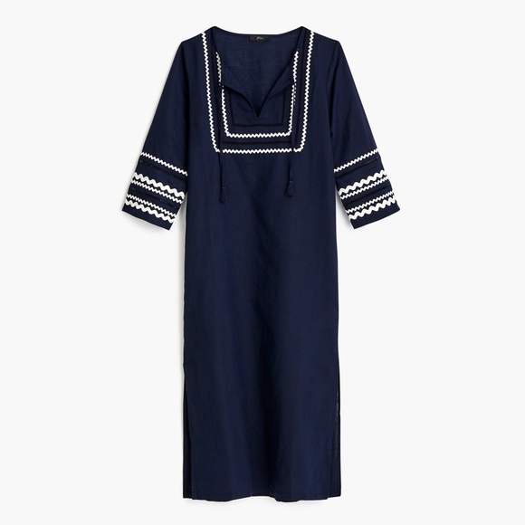 J.Crew Long Beach Tunic with Rickrack Trim Womens Size Small - Picture 1 of 5
